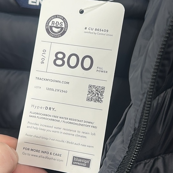 Lands End 800 down Black Quilted Puffer Vest with Stand-Up Collar size LT.NWT - Picture 7 of 10